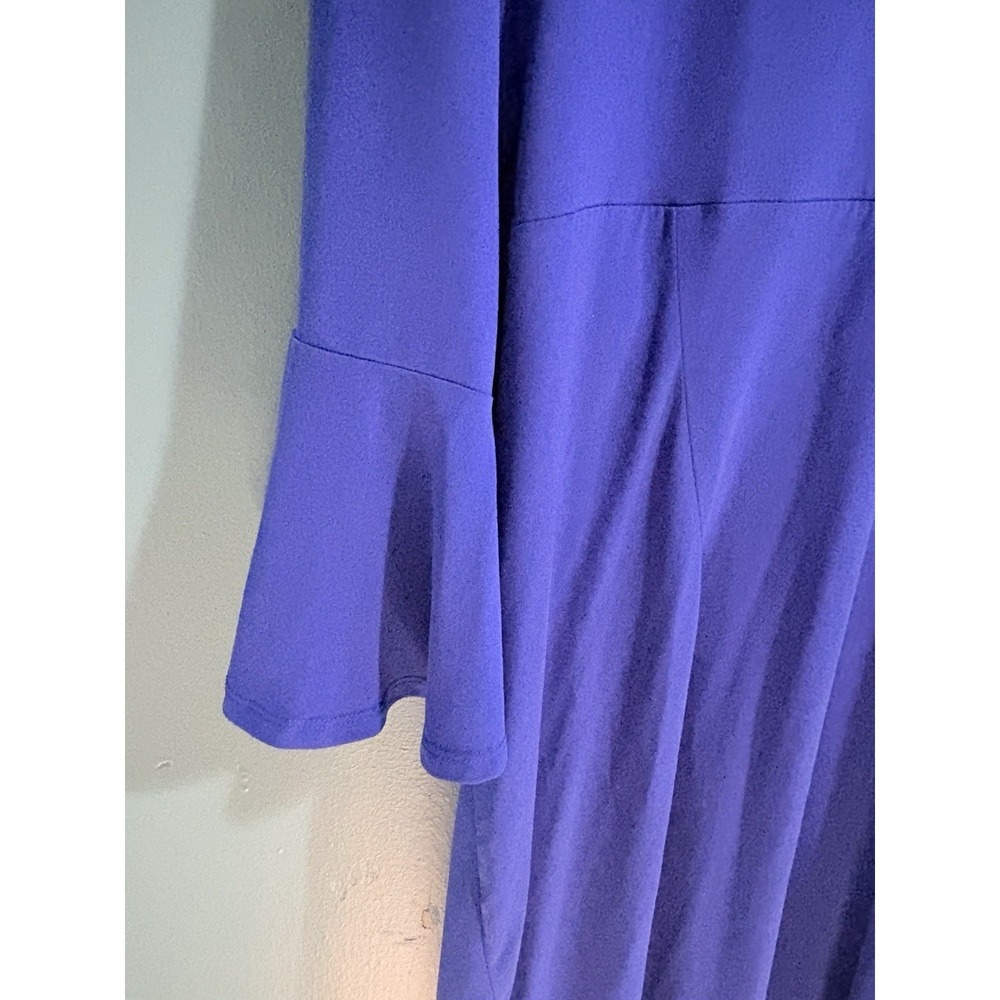 Connected Apparel Women's Blue Drapey Bell Sleeves Cocktail Dress Plus Size 22W - Picture 5 of 6